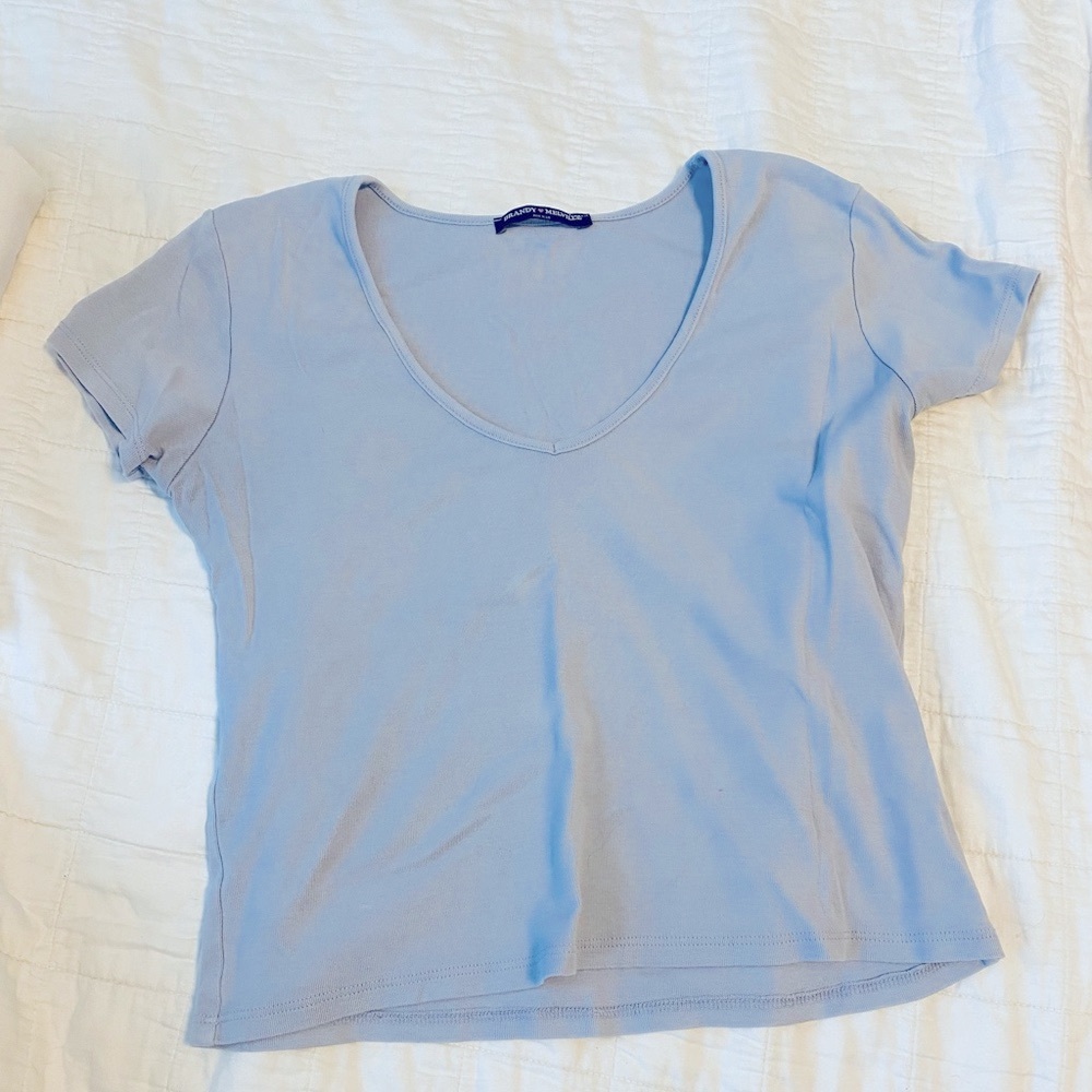 baby blue crop tee